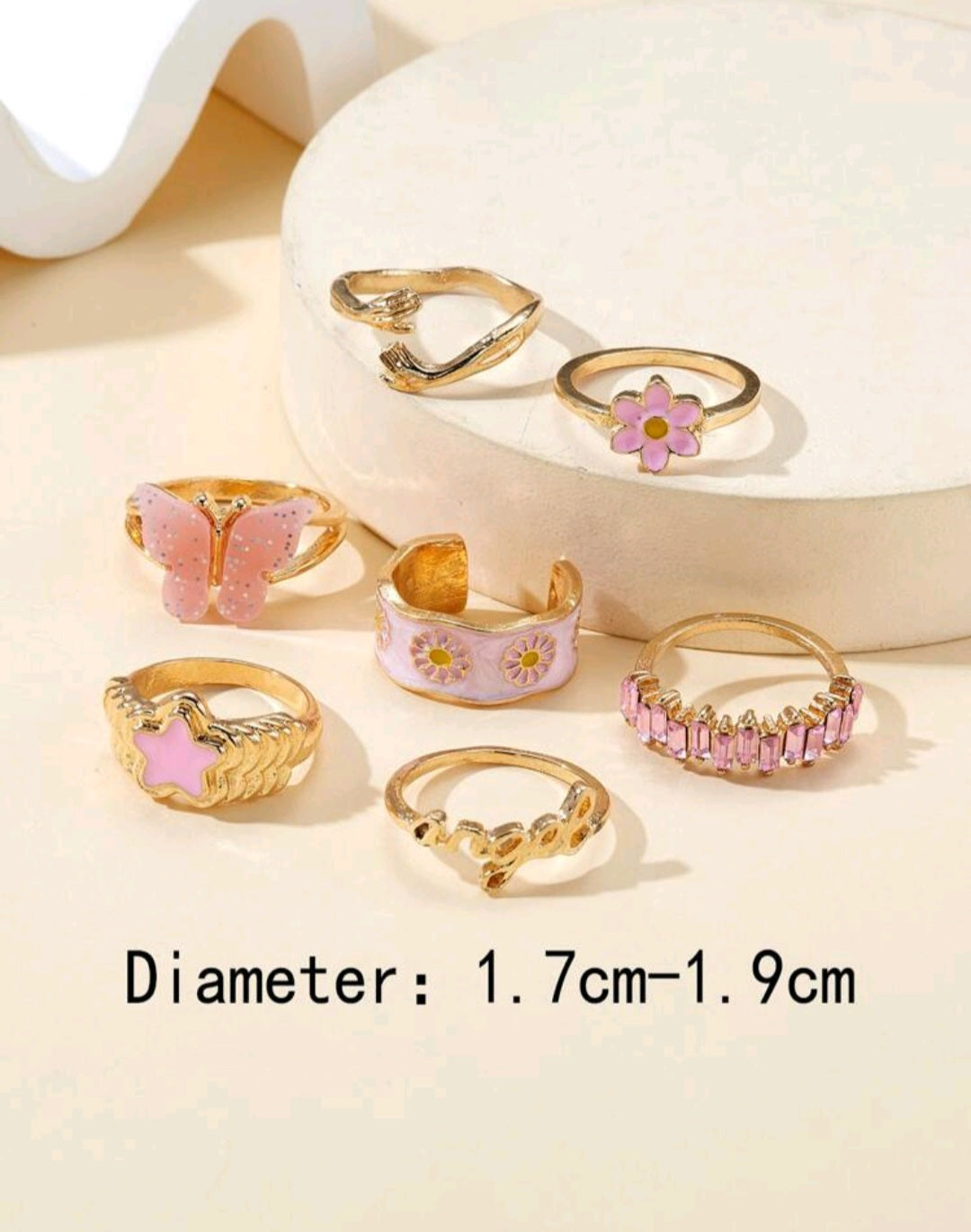 Soft Pink Statement Rings