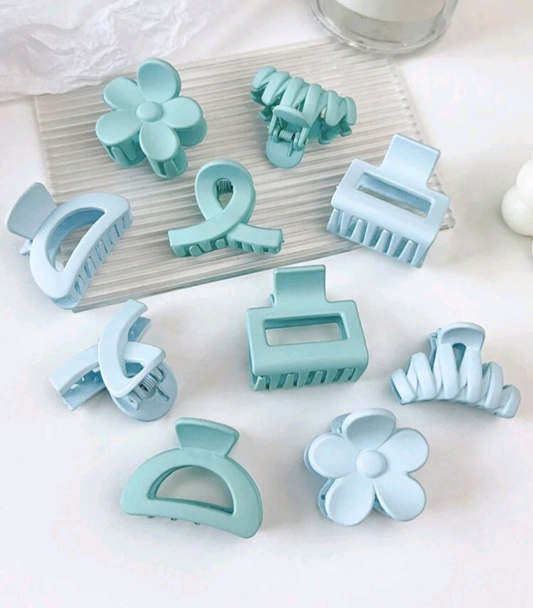 Micro Blue Hair Claw Clip