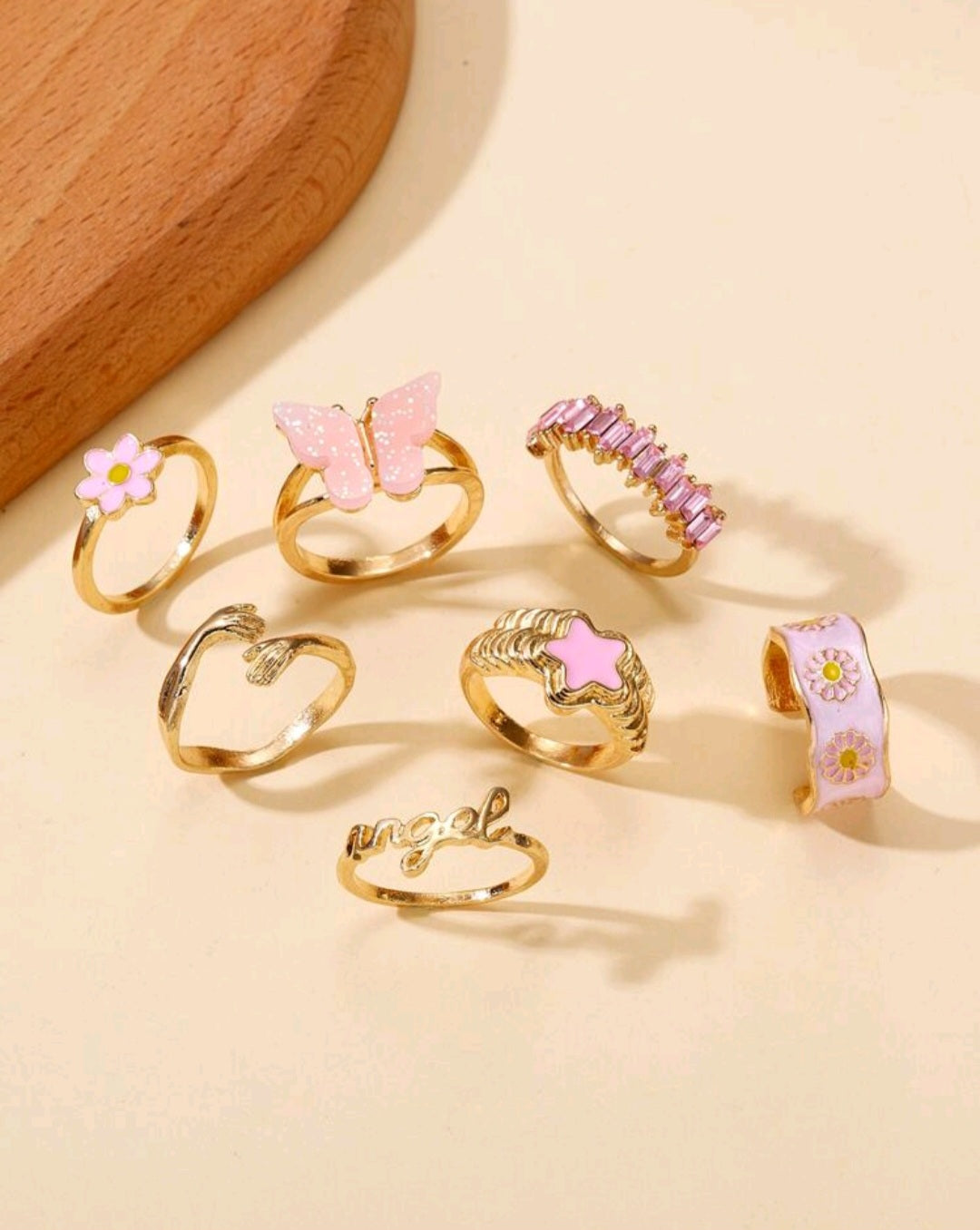 Soft Pink Statement Rings