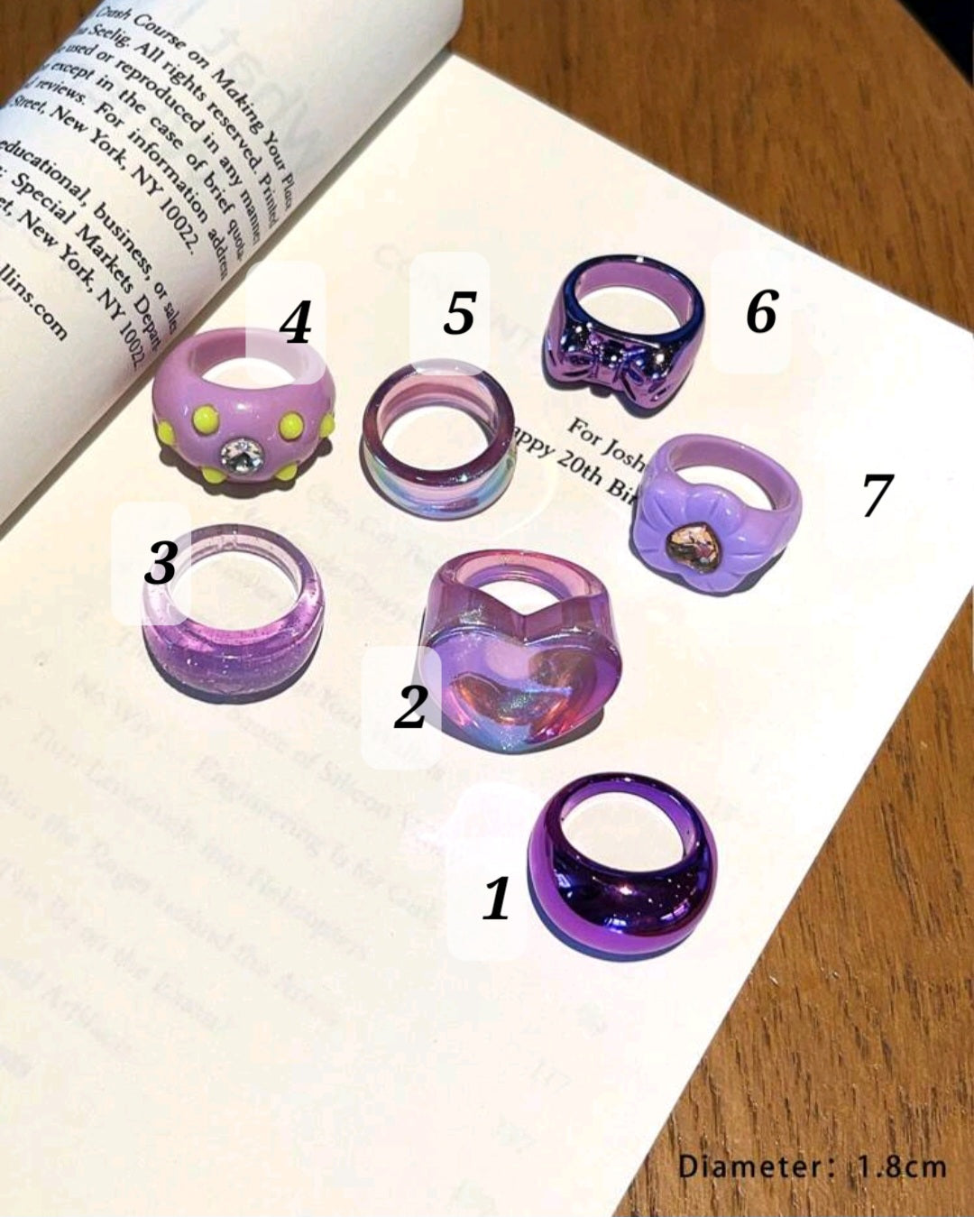 Purple Resin Rings