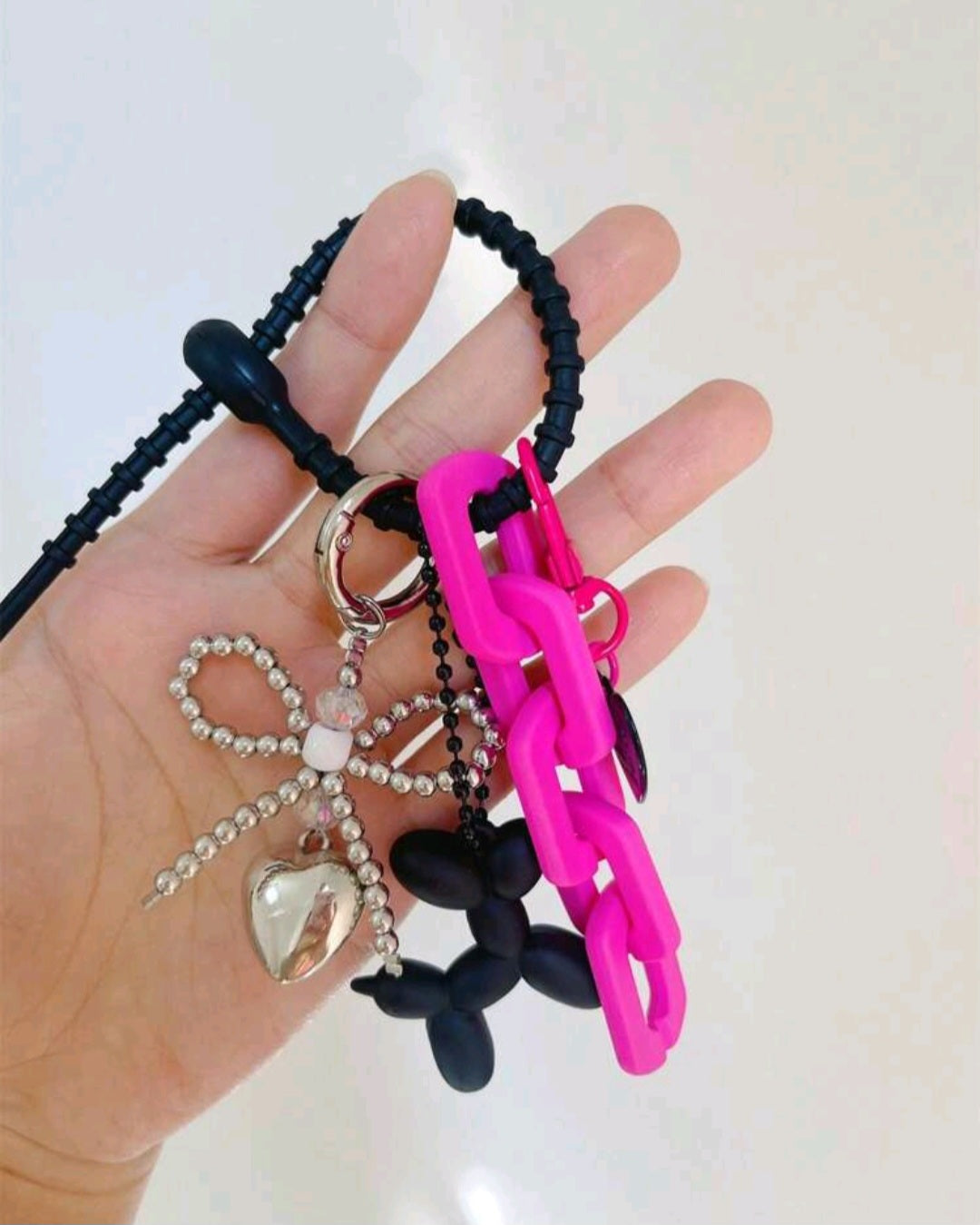Black Balloon Dog Bag Charm