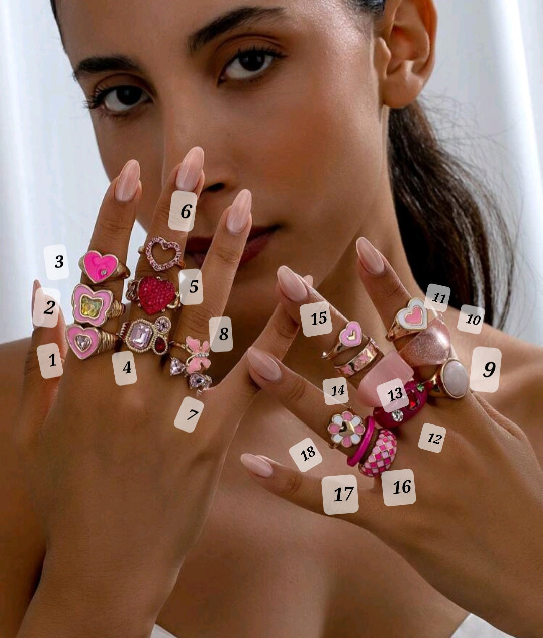 Pink & Fuchsia Rings