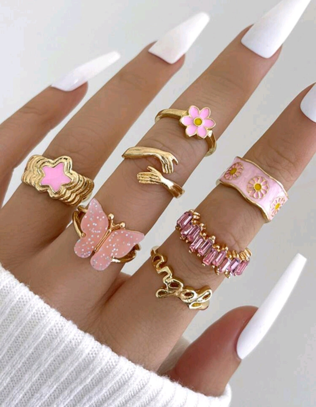 Soft Pink Statement Rings