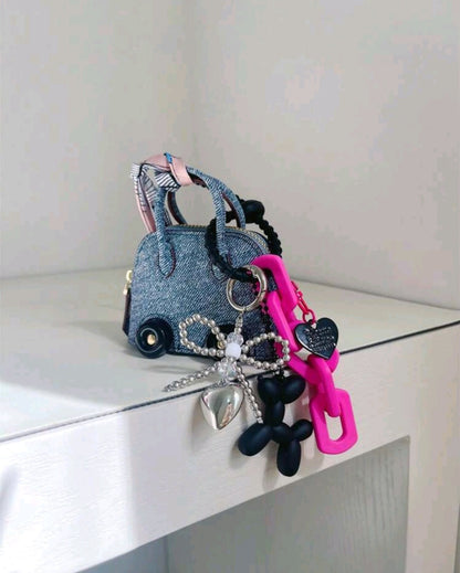 Black Balloon Dog Bag Charm