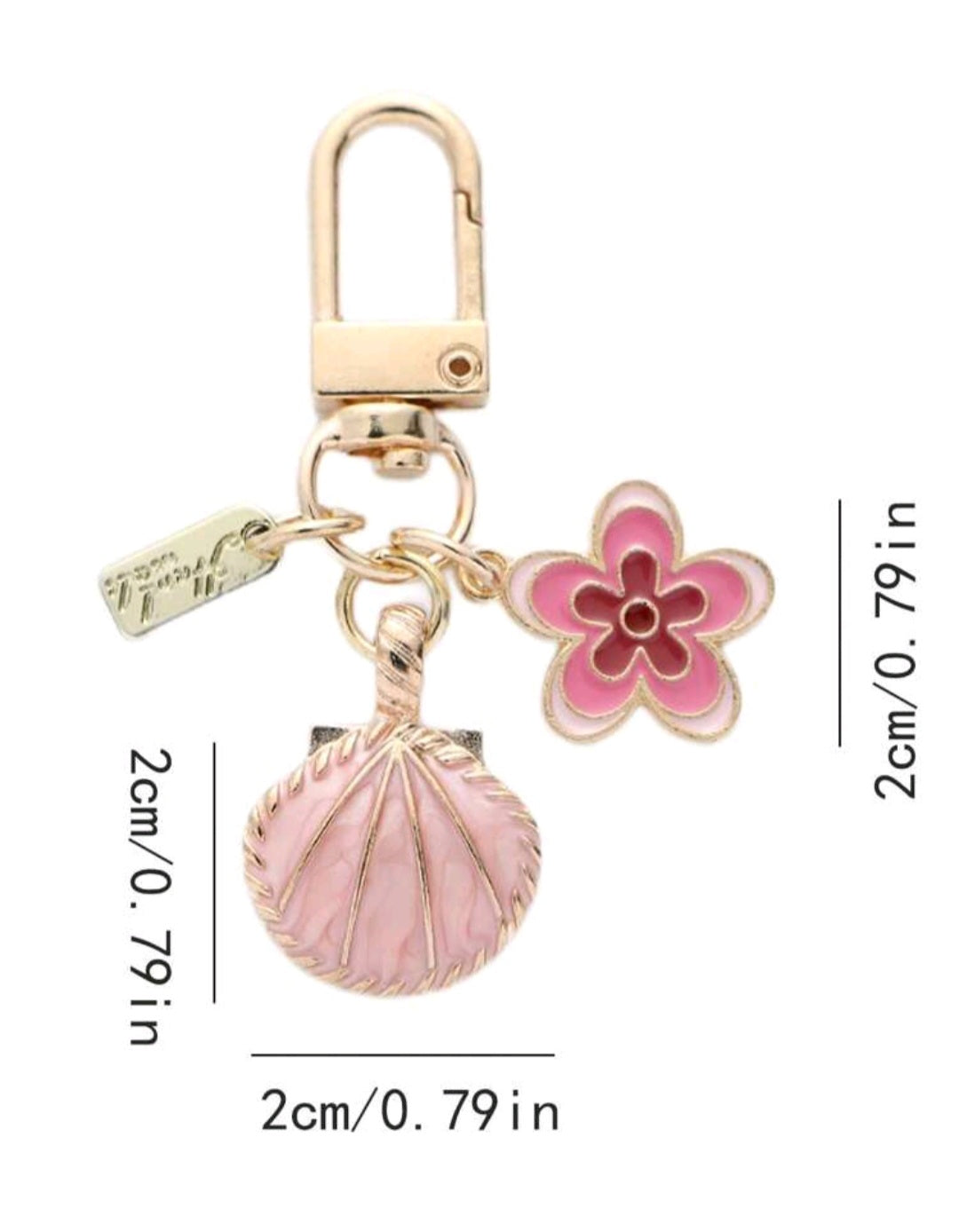Floral Shell Mini Bag Charm