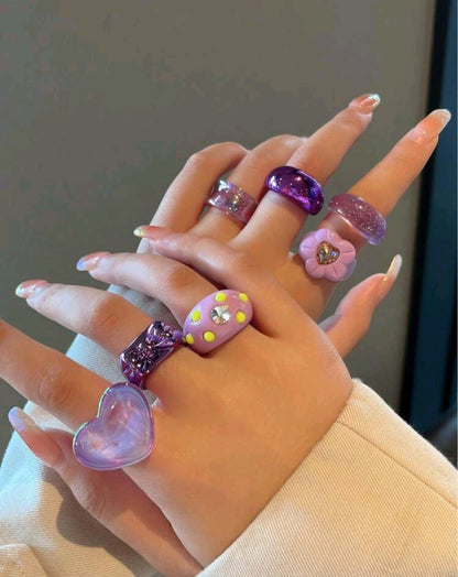 Purple Resin Rings
