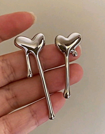 Asymmetric Heart Shaped Earrings